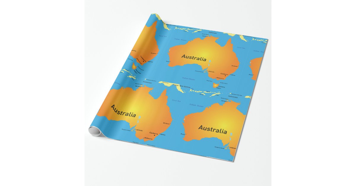 Map Of Australia Wrapping Paper | Zazzle