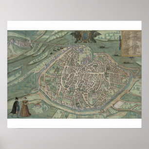 Map of Avignon, from 'Civitates Orbis Terrarum' by Poster