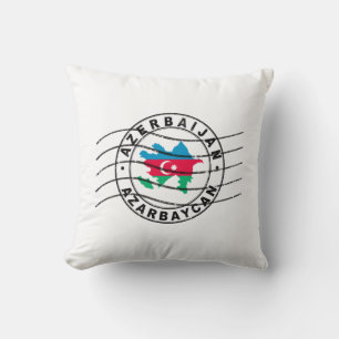 Map of Azerbaijan, Postal Passport Stamp, Travel S Cushion