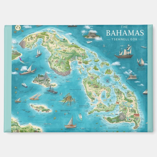 Map of bahamas magnet (Front)