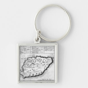 Map of Barbados Key Ring