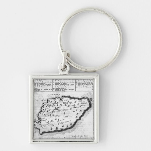 Map of Barbados Key Ring (Front)