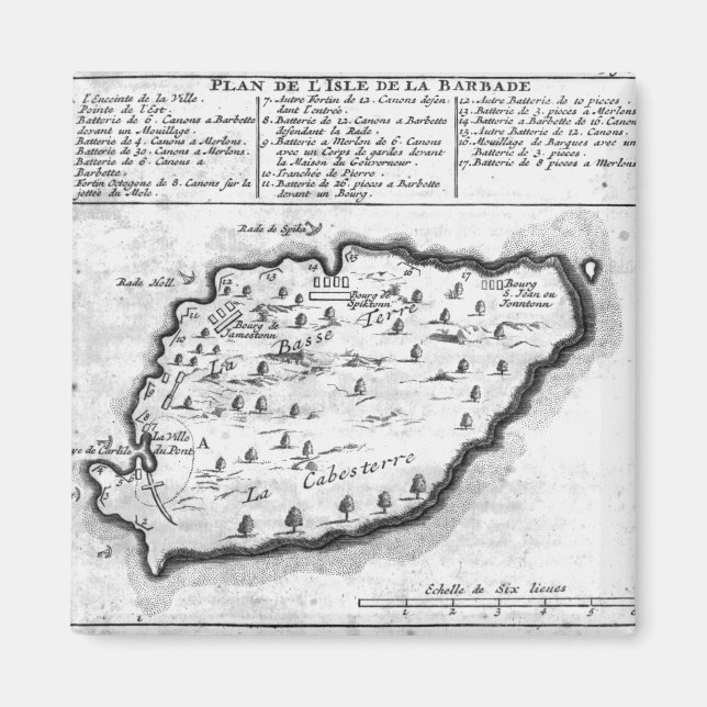 Map of Barbados Magnet (Front)