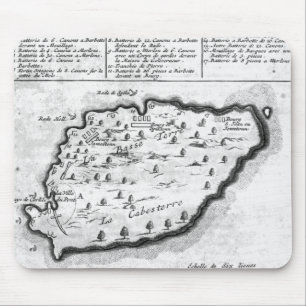 Map of Barbados Mouse Mat