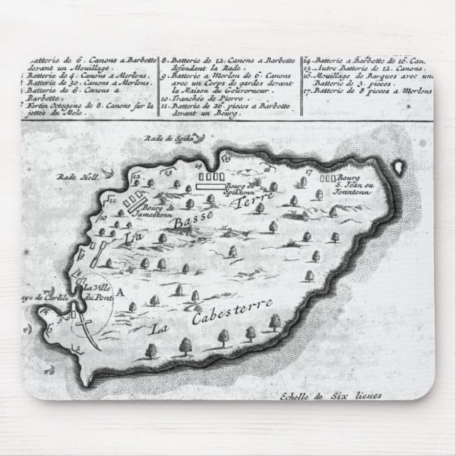 Map of Barbados Mouse Mat (Front)