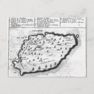 Map of Barbados Postcard