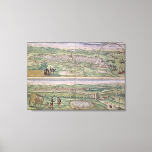 Map of Barcelona, from 'Civitates Orbis Terrarum' Canvas Print