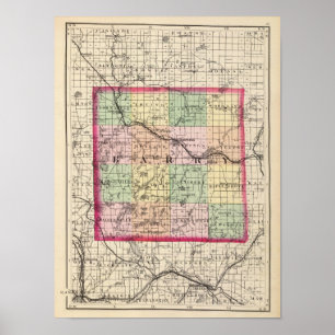 Map of Barry County, Michigan Poster