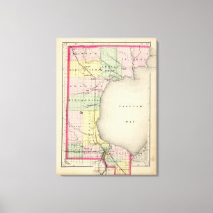 Map of Bay County, Michigan Canvas Print