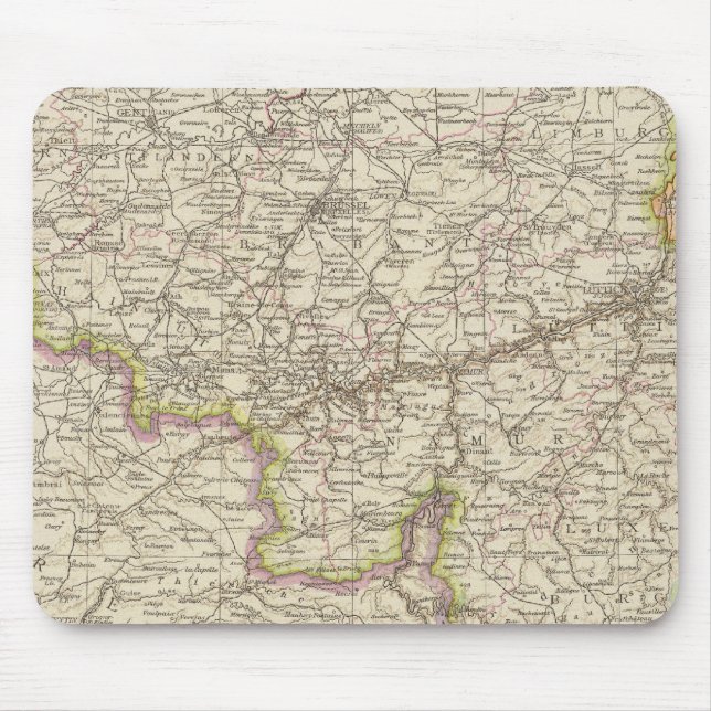 Map of Belgium and Luxembourg Mouse Mat (Front)