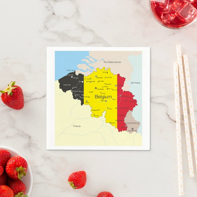 Map Of Belgium Paper Napkins (Creator Uploaded)