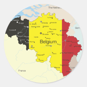 Map Of Belgium Stickers