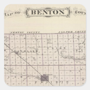 Map of Benton County Square Sticker