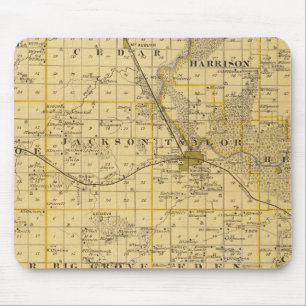 Map of Benton County, State of Iowa Mouse Mat