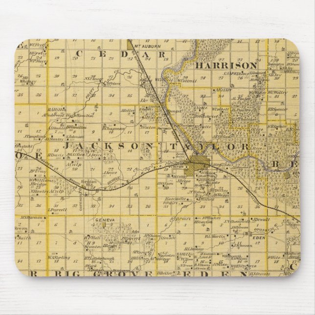 Map of Benton County, State of Iowa Mouse Mat (Front)