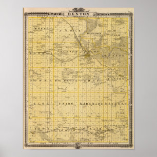 Map of Benton County, State of Iowa Poster