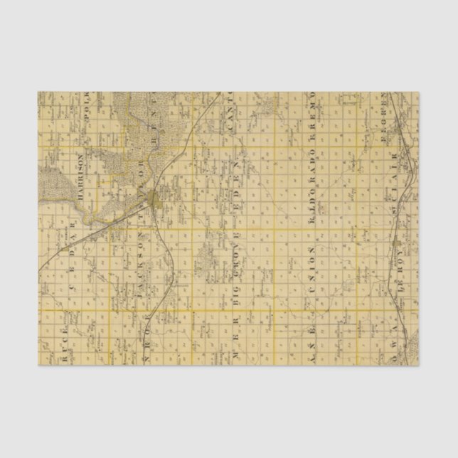 Map of Benton County, State of Iowa Tissue Paper (Front)