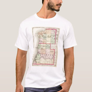Map of Benzie and Manistee counties, Michigan T-Shirt