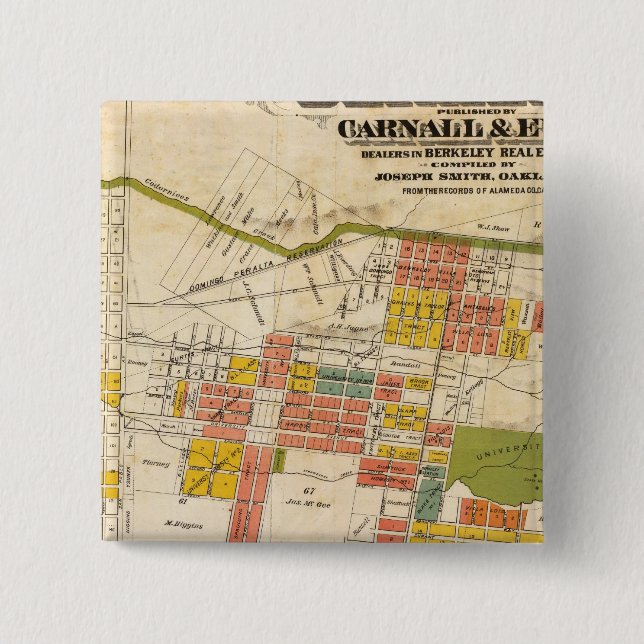 Map of Berkeley 15 Cm Square Badge (Front)