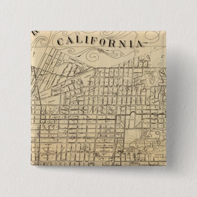 Map of Berkeley, California 15 Cm Square Badge (Front)
