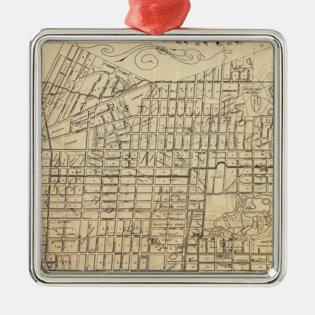 Map of Berkeley, California Metal Tree Decoration (Front)