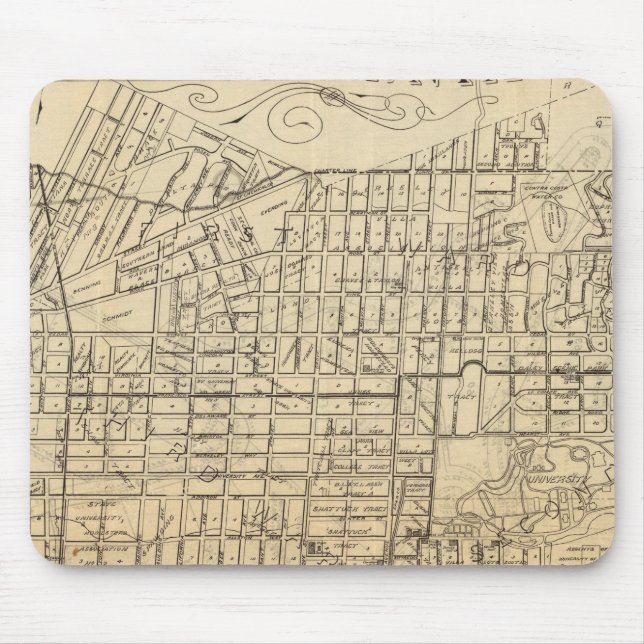 Map of Berkeley, California Mouse Mat (Front)