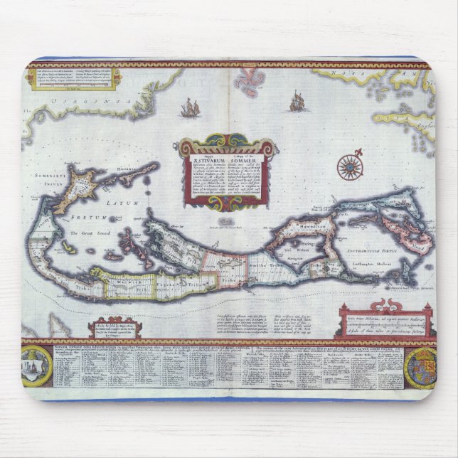 Map of Bermuda Mouse Mat (Front)