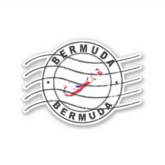 Map of Bermuda, Postal Passport Stamp (Front)