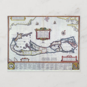 Map of Bermuda Postcard