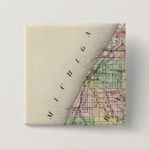 Map of Berrien County, Michigan 15 Cm Square Badge
