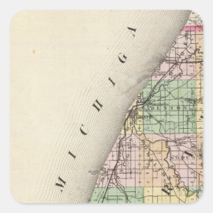 Map of Berrien County, Michigan Square Sticker