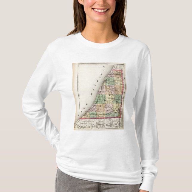 Map of Berrien County, Michigan T-Shirt (Front)