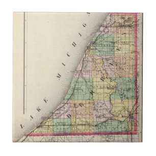 Map of Berrien County, Michigan Tile