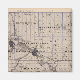 Map of Black Hawk County, State of Iowa Magnet