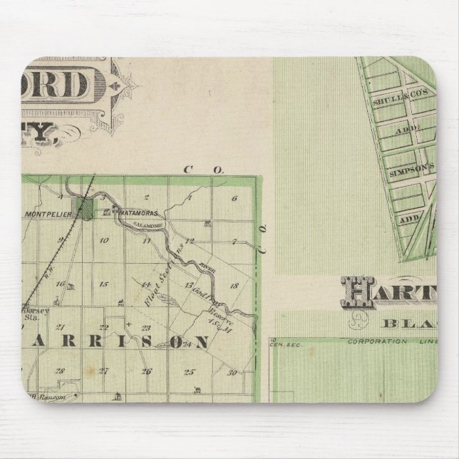 Map of Blackford County with Montpelier Mouse Mat (Front)