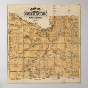 Map of Blue Earth County, Minnesota Poster