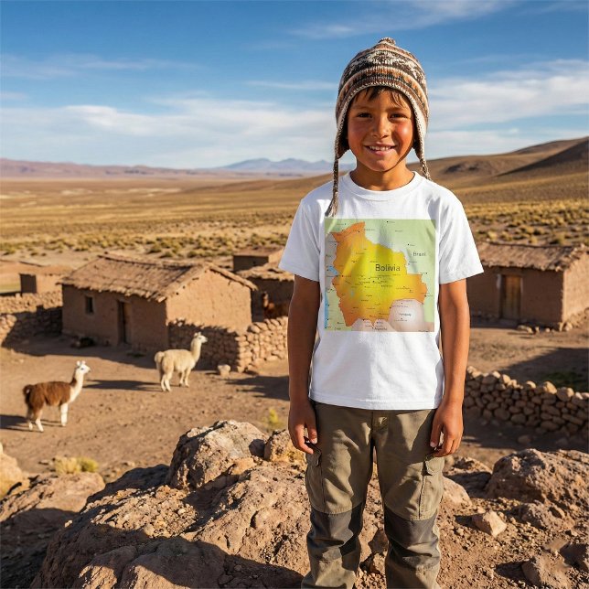 Map of Bolivia with Cities and Borders T-Shirt (Creator Uploaded)