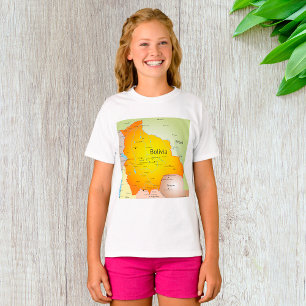 Map of Bolivia with Cities and Borders T-Shirt