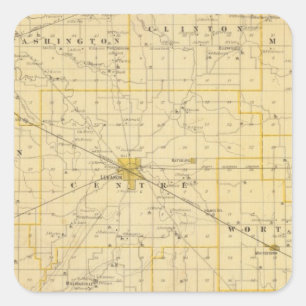 Map of Boone County Square Sticker