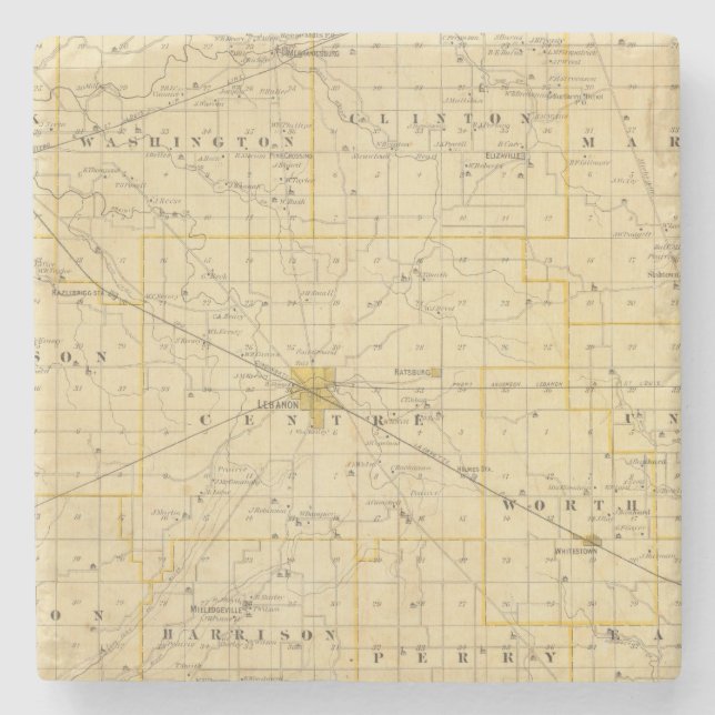 Map of Boone County Stone Coaster (Front)