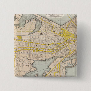 Map Of Boston 15 Cm Square Badge