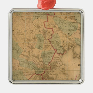 Map Of Boston 2 Metal Tree Decoration