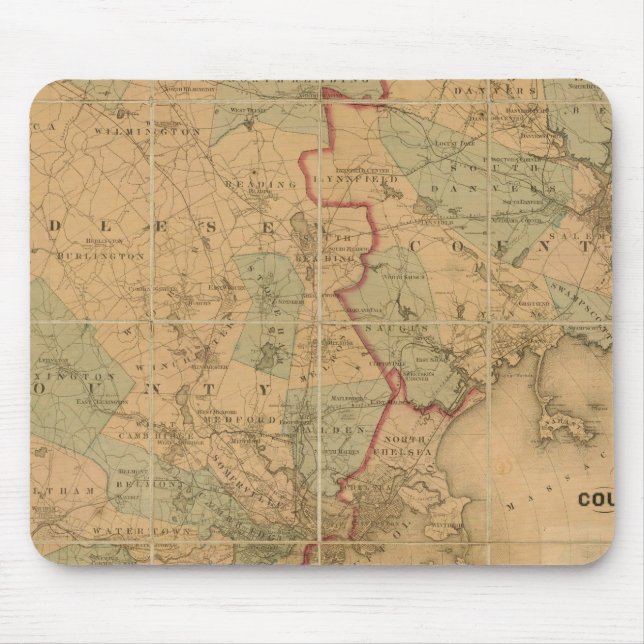 Map Of Boston 2 Mouse Mat (Front)