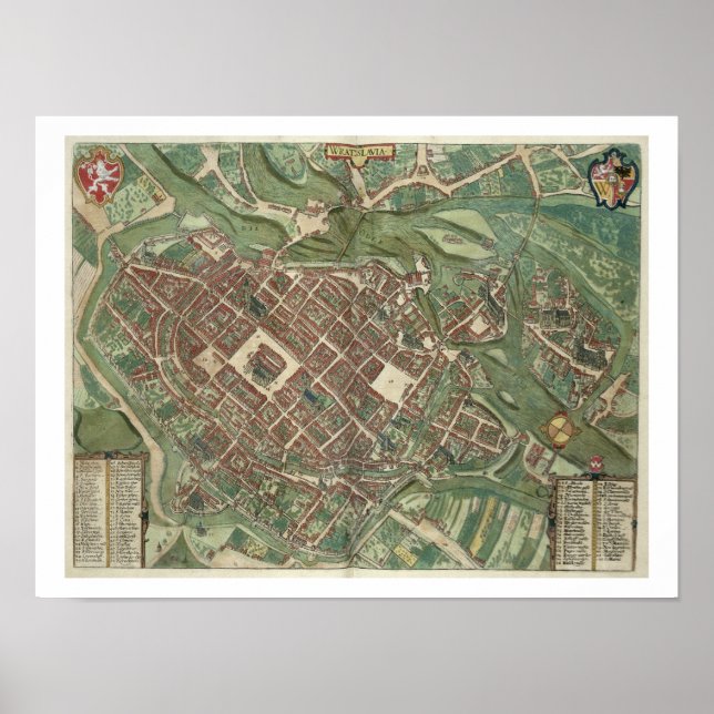 Map of Bratislava, from 'Civitates Orbis Terrarum' Poster (Front)