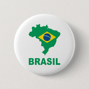 Map Of Brazil 6 Cm Round Badge