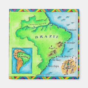 Map of Brazil Magnet