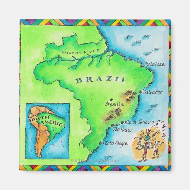 Map of Brazil Magnet (Front)