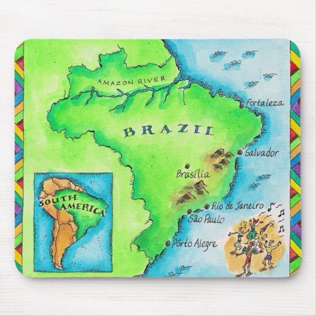 Map of Brazil Mouse Mat (Front)