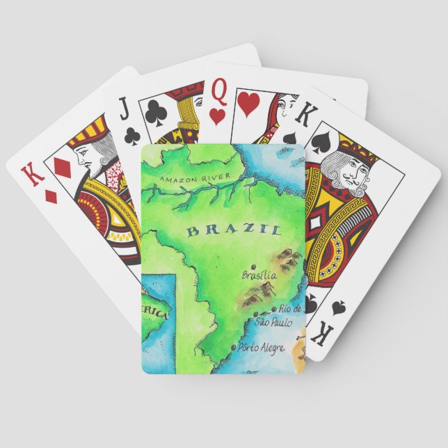 Map of Brazil Playing Cards (Back)