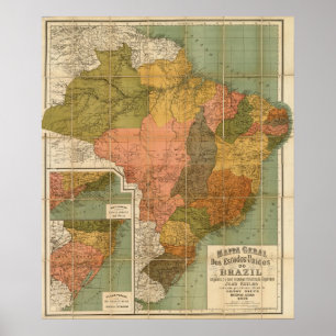 Map of Brazil Poster